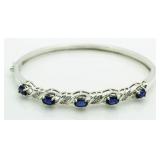 Gorgeous 4.00 ct Sapphire & Diamond Cuff Bracelet