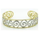 Elegant Diamond Accent Cuff Bracelet