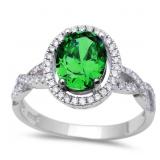 Oval 2.10 ct Emerald Infinity Ring