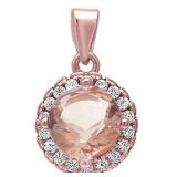 Round 2.00 ct Morganite Solitaire Pendant