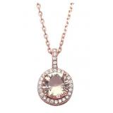 Round 2.50 ct Morganite Solitaire Pendant