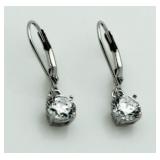 White Topaz Solitaire Earrings