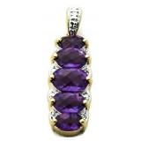 Quality 3.50 ct Amethyst & Diamond Pendant