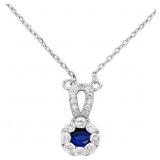 Antique Style Sapphire Flower Necklace