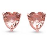 Morganite Heart Solitaire Earrings