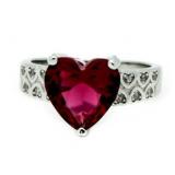 Gorgeous 4.00 ct Ruby Heart Solitaire Ring