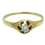 14kt Gold Antique Mine Cut Diamond Ring