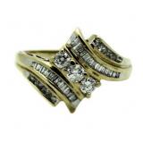 10kt Gold Quality 3/4 ct Diamond Waterfall Ring