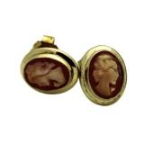 10kt Gold Vintage Cameo Earrings