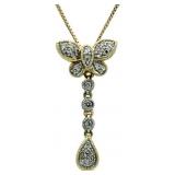 14kt Gold Diamont Butterfly Pendant w