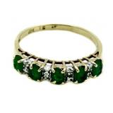 10kt Gold Genuine Emerald & Diamond Ring