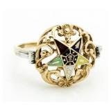 10kt Gold Vintage Eastern Star Ring