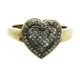 10kt Gold Diamond Heart Ring