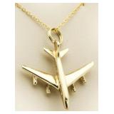 14kt Gold Large Airplane Pendant