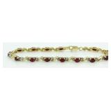 10kt Gold Genuine Ruby & Diamond Bracelet