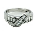 Stunning White Sapphire Baguette Designer Ring