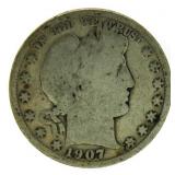 1907 Barber Silver Half Dollar