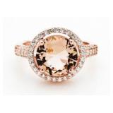 Brilliant 4.10 ct Morganite Solitaire Ring