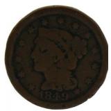 1849 Braided Hair Large Cent