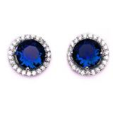 Round 4.00 ct Sapphire Solitaire Earrings