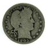 1905 Barber Silver Quarter *Key Date