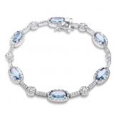 Gorgeous 9.50 ct  Aquamarine Tennis Bracelet