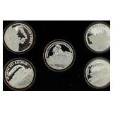 5 pc Railroad Pure .999 Silver 1 Oz. Coin Set