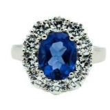 Oval 4.00 ct Tanzanite & White Topaz Ring