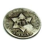 1851 Silver 3 Cent Piece