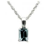 Emerald Cut Genuine Blue Topaz Pendant