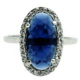 Elongated 4.50 ct Sapphire Designer Ring