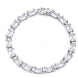 Radiant Cut 17.50 ct White Topaz Tennis Bracelet