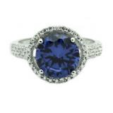 Brilliant 4.10 ct Round Tanzanite Solitaire Ring