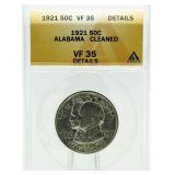 RARE 1921 Alabama VF35 Details Silver Commem.