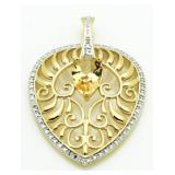 Pear Cut Golden Citrine XL Designer Pendant