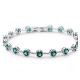 Stunning 5.00 ct Emerald Tennis Bracelet