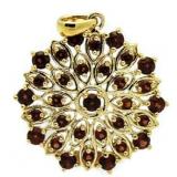 Vintage Style Garnet Snowflake Pendant