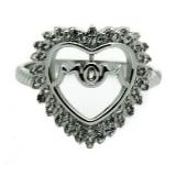 White Topaz "Mom" Heart Ring