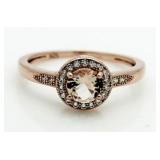 Round Morganite Solitaire Ring