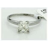 14kt Gold Ascher Cut 1.14 ct VVS1 Diamond Ring