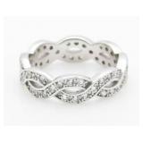 White Topaz Infinity Eternity Band