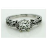 14kt Gold Cushion Cut 1.51 ct VS Diamond Ring