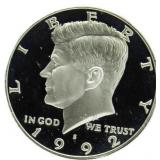 1992-S Gem BU Silver Kennedy Proof Half Dollar