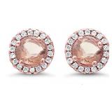 Gorgeous 2.00 ct Morganite Solitaire Earrings