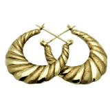 14kt Gold Large Shell Hoop Earrings