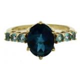 10kt Gold London Blue Topaz Estate Ring