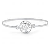 Sterling Silver Tree Of Life Cuff Bracelet