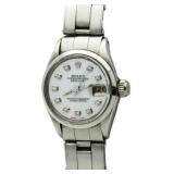 Ladies Oyster Date MOP Diamond Rolex Watch