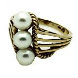 10kt Gold Pearl Designer Ring