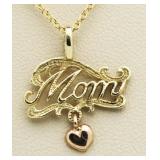 14kt Gold "Mom" Pendant